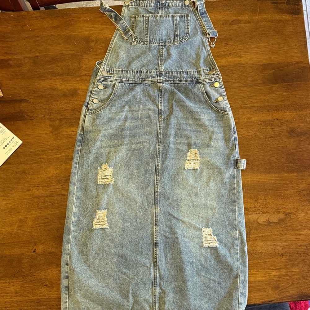Denim Overalls Dress Small, Runs Larger